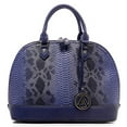 thumbnail image 1 of 2Chique Boutique Women's Navy Blue Python Dome Satchel, 1 of 1
