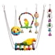 thumbnail image 1 of 5 piezas, pájaro pequeño, loro, juguete, reloj de pared, jaula para pájaros, hamaca, columpio, juguete colgante para loro pequeño, 1 of 5