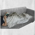 thumbnail image 6 of Eagle Soft Flannel Fleece Throw Blanket, Illustration of Eagle Wildlife Predator Bird Power Portrait Monochromic Art Print, Cozy Plush for Indoor and Outdoor Use, 50" x 70", Black White, by Ambesonne, 6 of 6