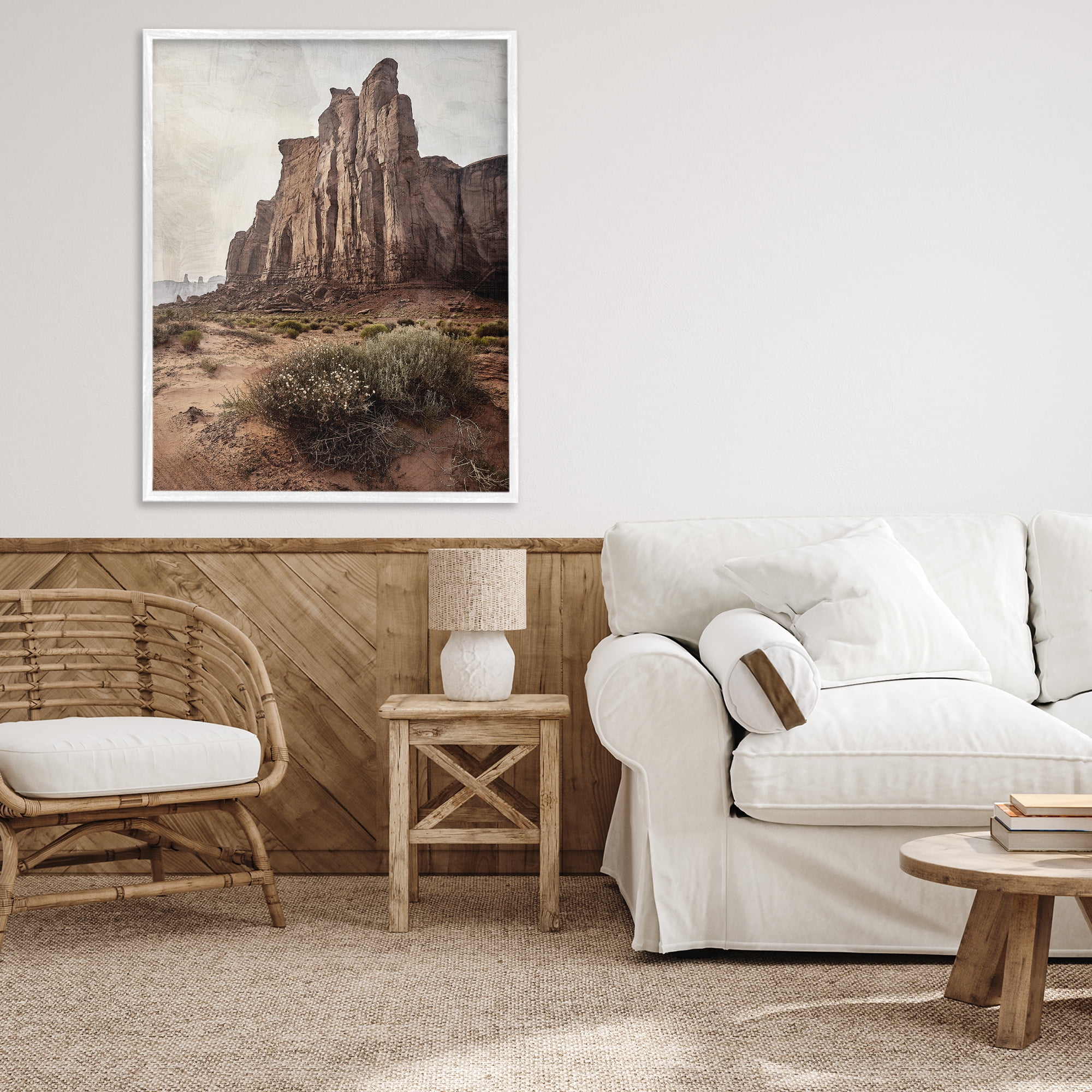 Stupell Industries Desolate Rock View White Framed Giclee Art, design by Kim Allen