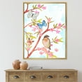 thumbnail image 2 of Designart 'Clever Bird Sitting On Branch of A Spring Tree With Butterflies' Traditional Framed Canvas Wall Art Print, 2 of 5