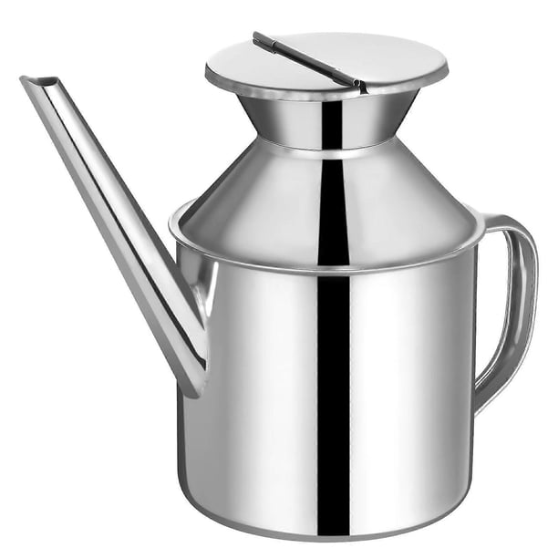 Olive Oil Bottle Kitchen Oil Pot Stainless Steel Oil Dispenser Grease Saver Olive Oil Container With Long Spout 200ml