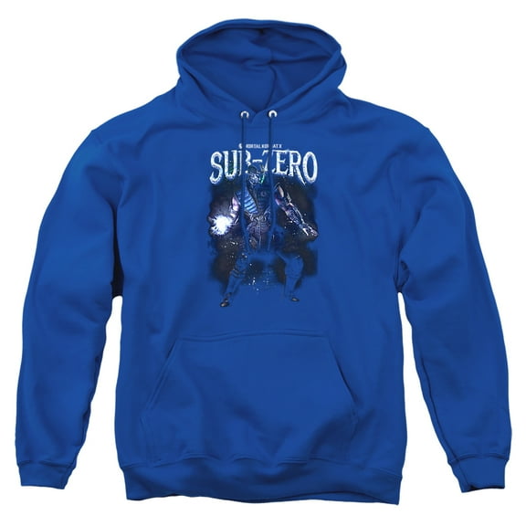 Mortal Kombat Sub-Zero Adult Pull-Over Hoodie, Royal, Small
