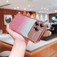 thumbnail image 3 of Case for iPhone 15 Pro Max with Full Camera Lens Protector, Clear Gradient Glitter Sparkle Luxury Electroplated Wave Edge TPU Bumper Non-Yellowing Shockproof Slim Cover for iPhone 15 Pro Max, Rosegold, 3 of 9