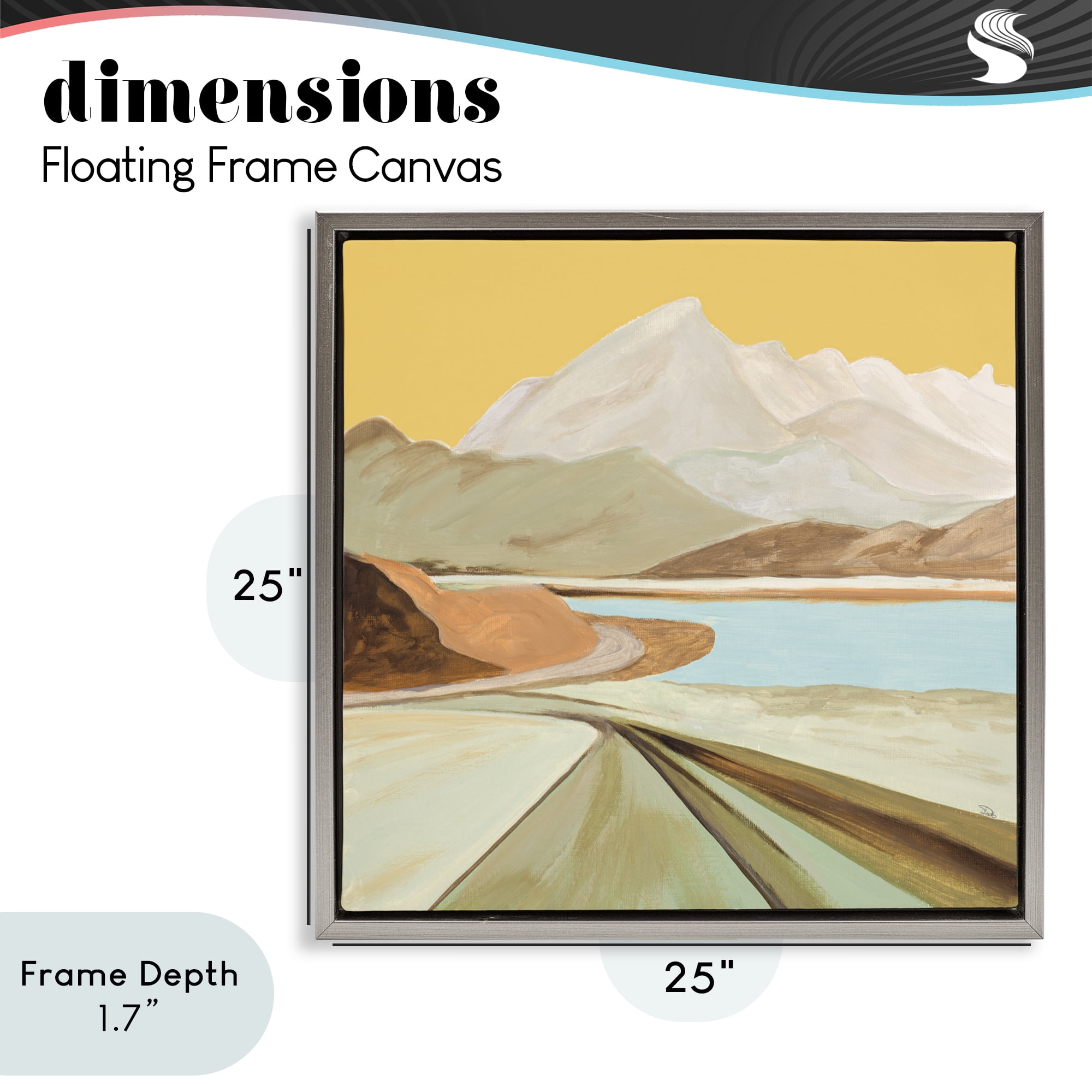 Stupell Industries Retorno Mountain Sunrise Gray Framed Floater Canvas Wall Art, design by Patricia Pinto