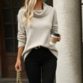thumbnail image 3 of Women Sweater "Women's Chic Solid Color Off The Shoulder Loose Knit Sweater Sexy Long Sleeve Pullover for Fall/Winter", 3 of 8