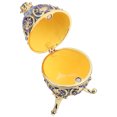 thumbnail image 4 of HEEPDD Chapado en Oro Diamante Artificial Huevo de Pascua Pintado a Mano Esmaltado Huevo Faberge Joyero para Collar Pulsera Baratija Inicio Decoración de Escritorio Regalos Ecomeon no, 4 of 5