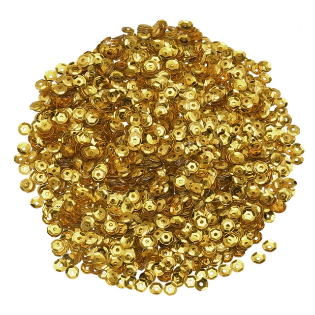 Unique Bargains Loose Sequins 4MM Silver Backed Sequins 3000Pcs Embroidery Sequins for Jewelry Making Crafts Sewing,Deep Gold