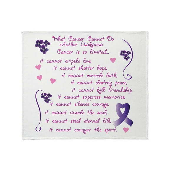 CafePress - Cancer Cannot Throw Blanket - Soft Fleece Throw Blanket, 50"x60" for All Ages