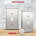 thumbnail image 2 of ENERLITES Toggle Light Metal Wall Plate, Stainless Steel Switch Cover, Corrosion Resistant, Standard Size 1-Gang 4.50" x 2.76", 7711-PC-2PCS, Polished Chrome, Silver, 2 Pack, 2 of 4