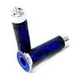 thumbnail image 2 of Krator ATV / PWC Chrome Skull Hand Grips Blue Flame Grip Compatible with Arctic Cat Mudpro, 2 of 3