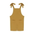 thumbnail image 6 of JTSRKL Girls Romper Sleeveless Casual Solid Color Adjustable Tie-Up Strap Short Jumpsuits Loose Fit Overalls Cute Summer Outfit Clothes with Pocket Gold 7-8 Years, 6 of 8