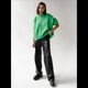 thumbnail image 5 of Suéter de Punto de Larga para Mujer, Jersey de Cuello Redondo, Suéter Informal Holgado. Verde Talla Única, 5 of 7