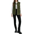 thumbnail image 2 of INSPIRE CHIC Women's Fleece Vest Outerwear with Pockets Button Down Sleeveless 2024 Fall Winter Fashion Fuzzy Vest L Army Green, 2 of 6