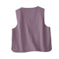 thumbnail image 5 of AherBiu Summer Vests for Women Button down V Neck Cotton Linen Sleeveless Lightweight Outwear Tanks, 5 of 6