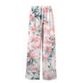 thumbnail image 5 of TRUBKH boho pants for women High Waist Wide Leg Pants Floral Solid Long Palazzo Pants Womens Casual High Waist Pant 2025 Beach Vacation Outfits womens hiking pants womens sweatpants Watermelon Red S, 5 of 7