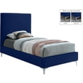 thumbnail image 3 of Meridian Furniture Geri Navy Velvet Twin Bed with Gold and Chrome Legs Included, 3 of 16