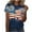 Blue, variant on Shirts for Women under $10 Short Sleeved Independent Day Round Neck Casual Pullover Print Top Blue S