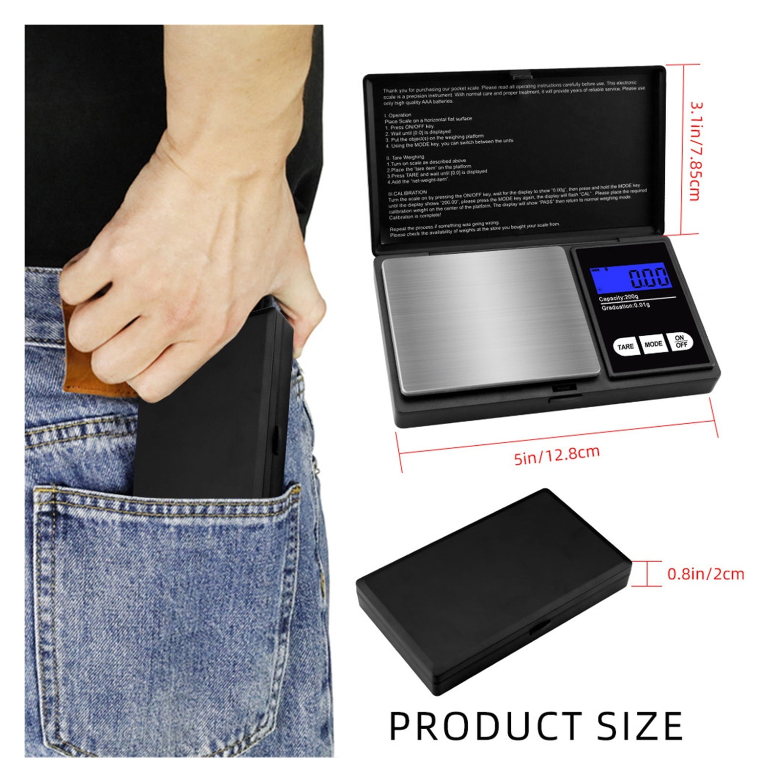 Grade Accurate Jewelry Display Calibration Function Digital Scale Suitable Jewelry Medicinal ,Multi Measuring Units