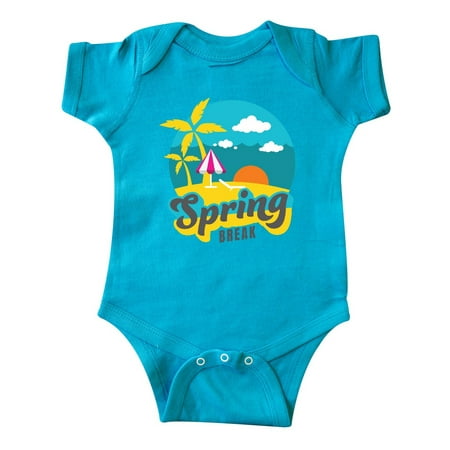 

Inktastic Spring Break with Beach and Palm Trees Gift Baby Boy or Baby Girl Bodysuit