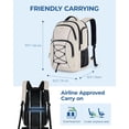 thumbnail image 4 of Mochila para portátil BAGSMART Travel con cargador USB de 15,6 pulgadas, color beige, 4 of 8