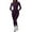 Purple, variant on Women's Cuddly Winter Long Sleeve Turtleneck Jumpsuit with Zip Seamless Lined Bodysuit Romper