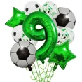 thumbnail image 3 of 1 Set Helium Foil Globos Football Balloons Birthday Party Decorations Kids Boy 32Inch Green Number Ball Soccer Sports Supplies, 3 of 5
