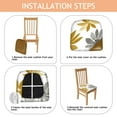 thumbnail image 4 of Gold and Gray Flowers Seat Covers for Dining Room Chairs Set Of 4,Stretch Printed Washable Chair Seat Cover with Elastic Ties and Button,Removable Waterproof Couch Cushion Covers, 4 of 6