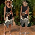 thumbnail image 3 of Psesaysky Japanese Style Bass Fish Print Womens Sleeveless Flared Tunic Sundress Pockets&Mens Short Sleeve Buttons Shirts Matching Couples Outfit for Wedding Travel Beach, 3 of 7