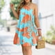 thumbnail image 1 of Vestido Corto Con Cuello Halter Vestidos de playa para mujer Vestido casual con estampado floral de moda Boho A-Line (Naranja M) Cgtredaw Para estrenar, 1 of 1