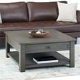 thumbnail image 2 of Pemberly Row SOLID ACACIA WOOD 38"W Square Rustic Coffee Table in Farmhouse Gray, 2 of 8