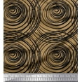 thumbnail image 1 of Soimoi Brown Viscose Chiffon Fabric Spiral & Geometric Print Sewing Fabric Yard 42 Inch Wide, 1 of 3