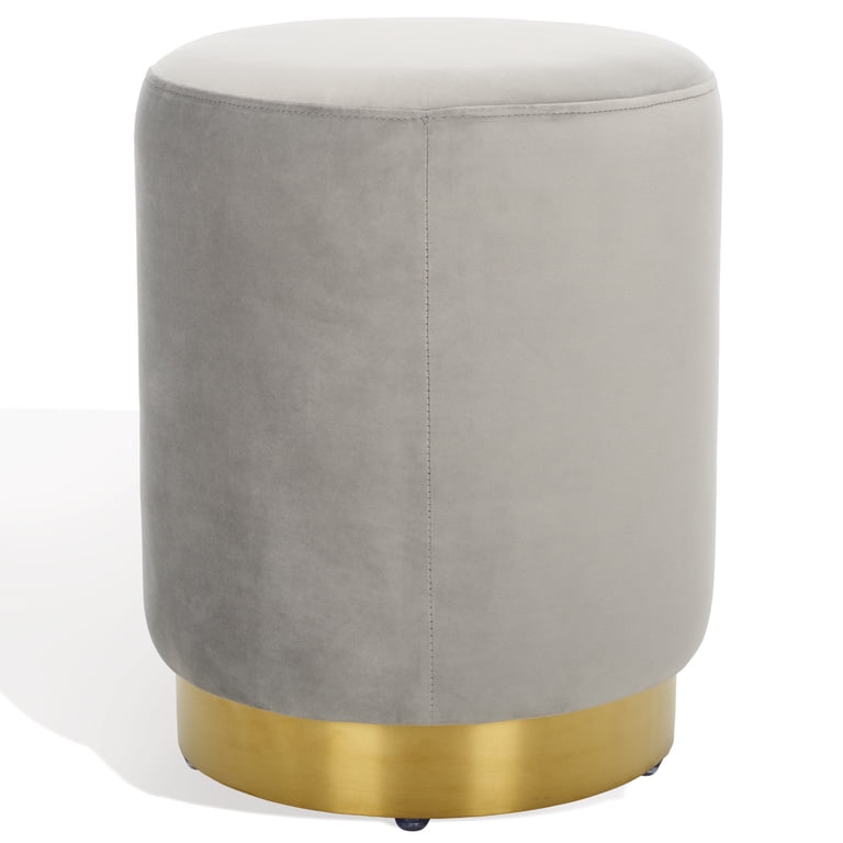 SAFAVIEH Couture Elsworth Glam Velvet Ottoman with Brass Base