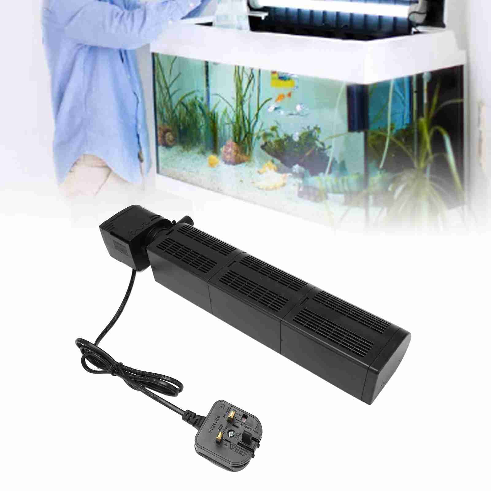Riousery Premium 3-in-1 Aquarium Filter Submersible Internal Water Pump with Circulation Oxygenation and Multi-Stage Sponge for Fish Tanks (15.35 in / 39 cm)