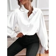 thumbnail image 4 of Button Down Shirts for Women, Womens Fall Tops, Business Casual Tops for Women White M, 4 of 6