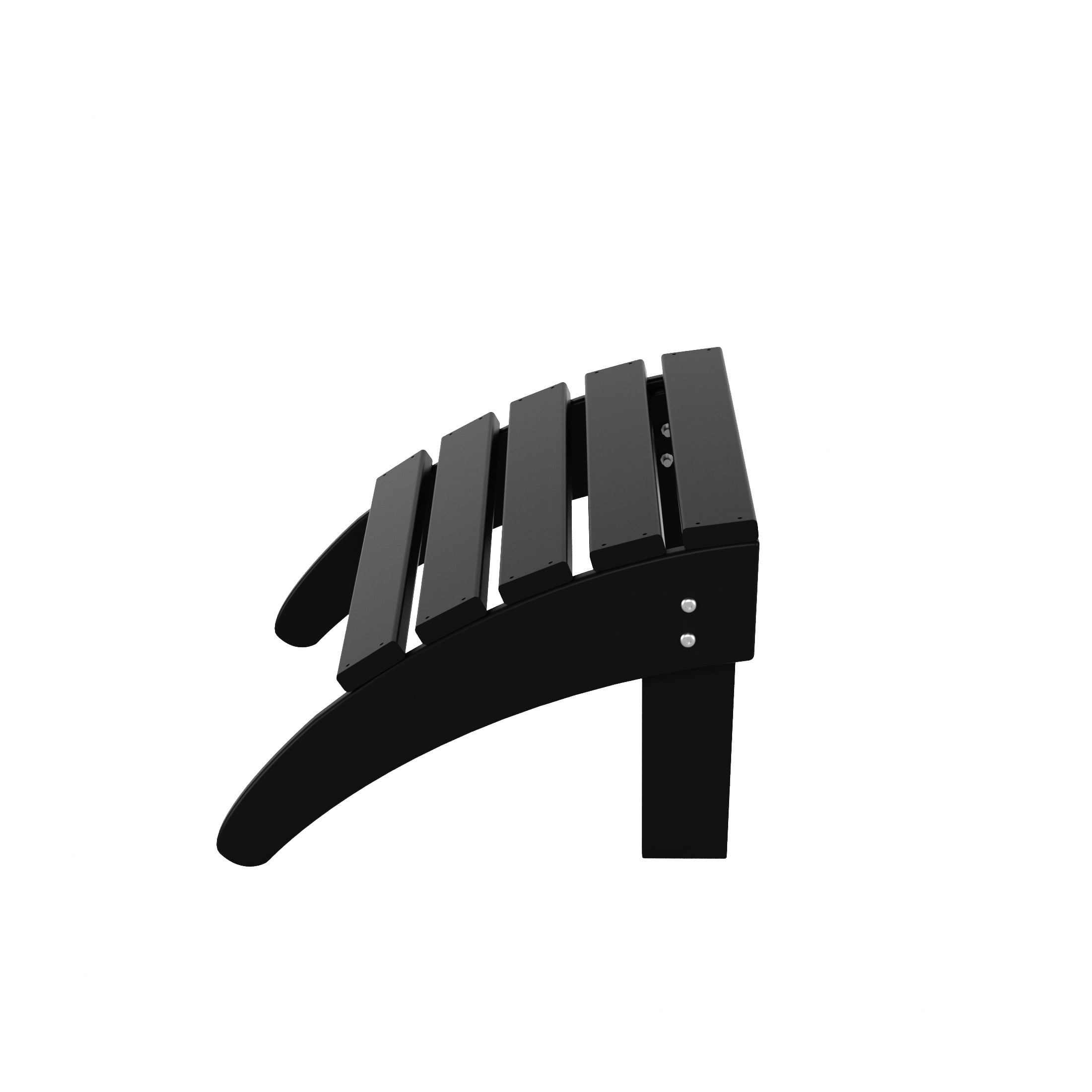WestinTrends Malibu Outdoor Lounge Chair, 2-Pieces Adirondack Chair Set with Ottoman, All Weather Poly Lumber Patio Lawn Folding Chairs for Outside Pool Garden Backyard Beach, Black