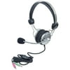 Manhattan Stereo Headset - 3.5 mm Audio Connector - Flexible Boom Microphone - In-line Volume Control