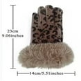 thumbnail image 3 of Yanyanz Winter Gloves,Leopard Print Polyester Gloves with Faux Cuffs Thermal Gloves Women Gloves for Cold Weather Clearance Blue One Size, 3 of 4