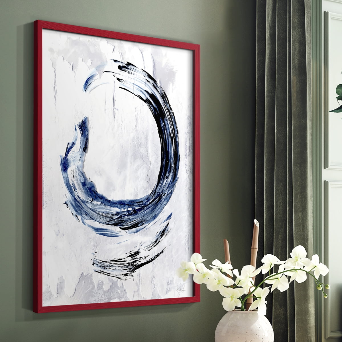 Moonglade I in Red Solid Wood 11 x 14 Framed Print