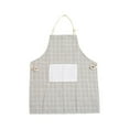 thumbnail image 1 of 1pcs Cooking Apron Cotton Linen For Adults Lady Women Kitchen Accessory Plaids, 1 of 5
