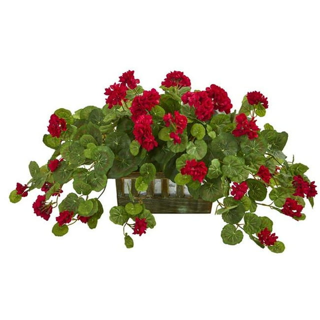 Nearly Natural 8204 Geranium Artificial Plant in Decorative Planter