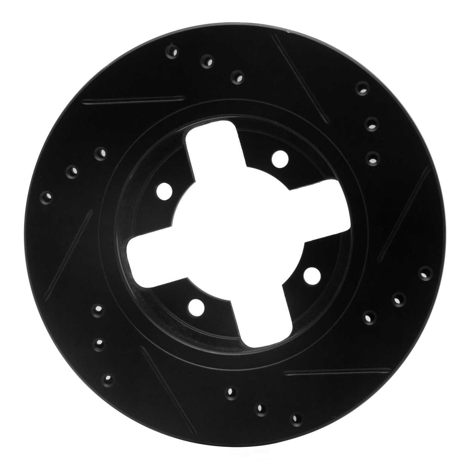 Dynamic Friction Company 633-67074L DFC Brake Rotor - Drilled And Slotted - Black