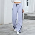 thumbnail image 4 of BRDFRL Y2K Vintage Track Pants Women Low Waist Side Striped Drawstring Straight Leg Loose Fit Joggers Gray 2XL, 4 of 7