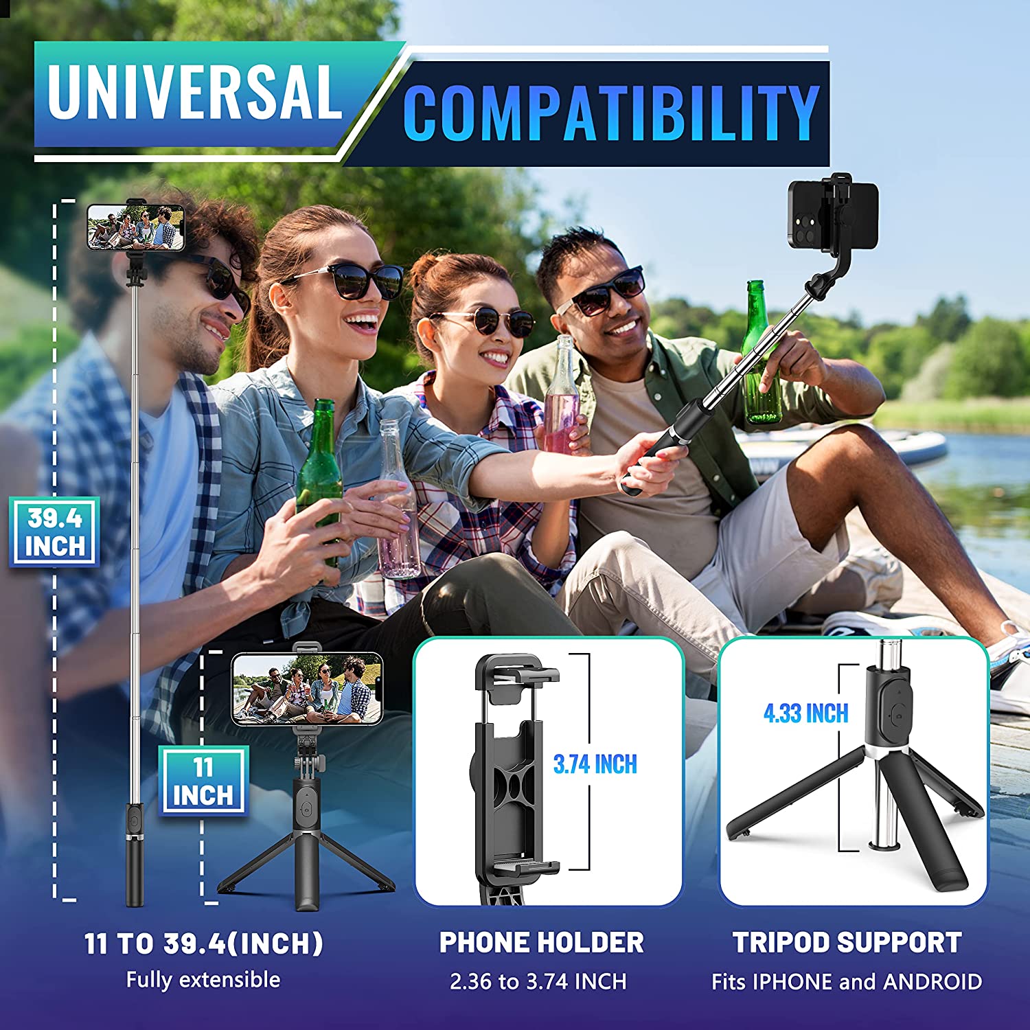 delpattern 40-Inch Selfie Stick Tripod with Bluetooth Remote photo 5