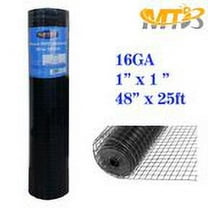 MTB Black PVC Coated Welded Wire Mesh Garden Economy Fence 48 Inch x 25 Foot-1 Inch x 1 Inch 16GA