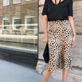 thumbnail image 3 of Women's Elegant Leopard Printed Zipper High Waist Midi Skirt Stretch Pencil Skirt, 3 of 6