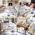 thumbnail image 6 of 8x10 Area Rugs, Spring Floral Non-Skid Rubber Backing Large Rectangle Rugs - Living Room Bedroom Home Office, Purple Flowers Colorful Summer Botanical Indoor Floor Mat Carpets Washable Rug, 6 of 9