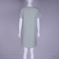thumbnail image 4 of Vestido Vestido informal para mujer con cuello redondo de lino y algodón de gran tamaño para uso diario (gris M) Ygjytge Gris T M para Mujer, 4 of 9