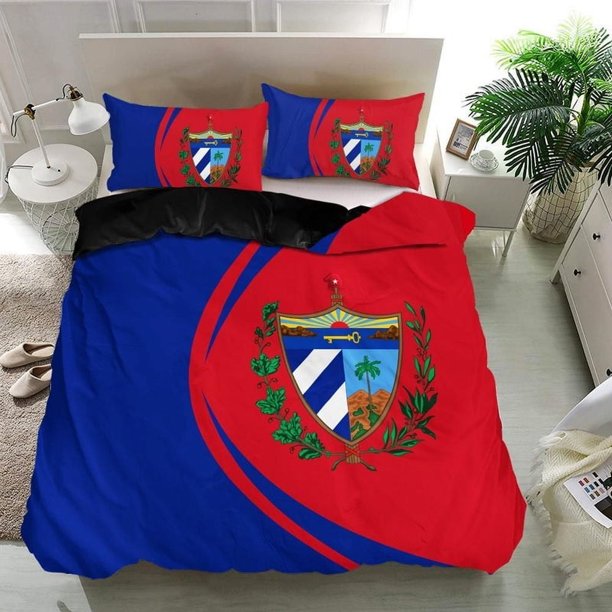 Cuba Bandera Escudo de Armas Juego de Cama Círculo RLT13
