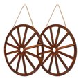 thumbnail image 5 of HERFIER 2pcs Wagon Wheel Decor Wooden Wagon Wheel Wall Decor Vintage Wagon Wheel Wood Decor for Bar Garage 11.4x11.4x0.2in, 5 of 8